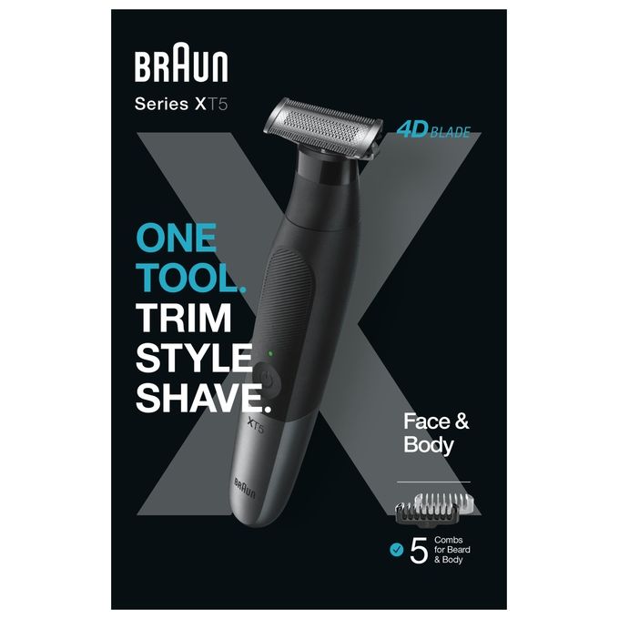 Braun XT5100 Series X Rasoio elettrico WetandDry Lama 4D autonomia 45 min colore Nero Grigio