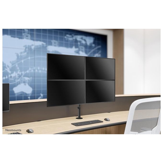 Neomounts FPMA-D550D4BLACK Braccio da Scrivania Full Motion per 4 Monitor 13'' 32'' 6 Kg VESA 75x75 100x100 colore Nero