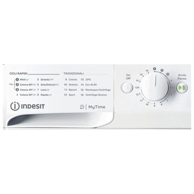 Indesit MTWC 71296 W IT Lavatrice 7 Kg Classe A Profondita' 54 cm Centrifuga 1200 giri Motore Inverter colore Bianco