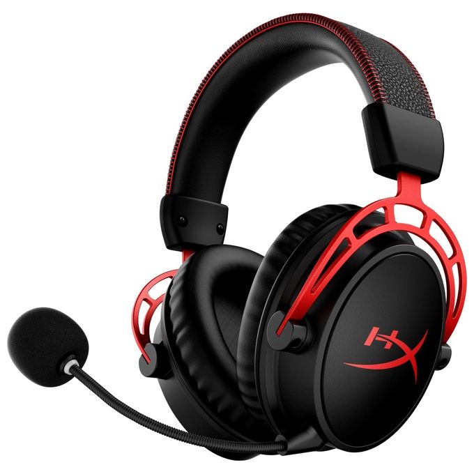 HyperX 4P5D4AA Cloud Alpha Cuffie da Gaming Wireless 2.4 GHz con Autonomia 300 Ore DTS HeadphoneX Audio Colore Nero Rosso