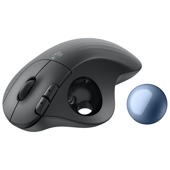 Logitech ERGO M575S Mouse Trackball Wireless Ergonomico Bluetooth 2000 DPI 5 Tasti Clic Silenzioso colore Grafite