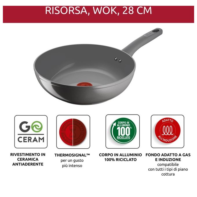 Lagostina Wok 28cm Risorsa 28cm Antiaderente Ceramica