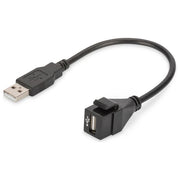Digitus DN-93402 Modulo Keystone USB 2.0 Femmina Femmina con Cavo 16 cm per Placche a Muro e Pannelli Patch colore Nero