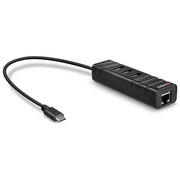 Lindy Adattatore Usb 3.1 Hub e Gigabit Ethernet Rj-45 3P Usb Tipo A con Usb 3.1 Tipo C