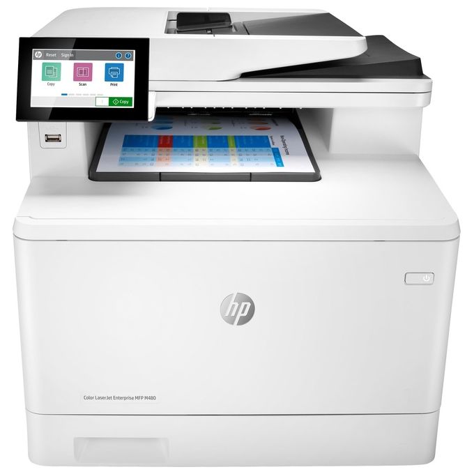 HP 3QA55A Color LaserJet Enterprise MFP M480f Stampante Multifunzione Laser A4 27 ppm colori Fronte Retro Automatico Fax USB Ethernet colore Bianco