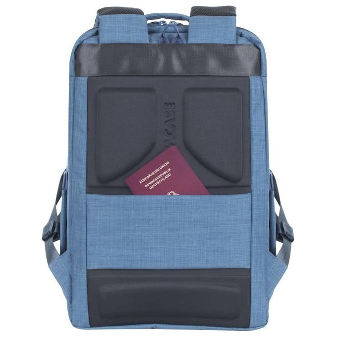RivaCase 8365 Biscayne Zaino per Laptop fino a 17,3'' con Scomparto Anti-furto e Porta USB Laterale colore Blu