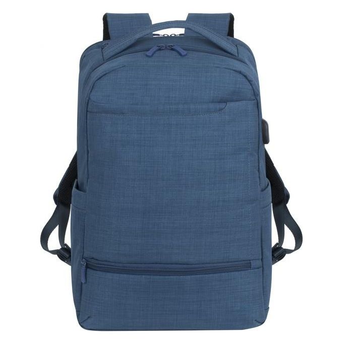RivaCase 8365 Biscayne Zaino per Laptop fino a 17,3'' con Scomparto Anti-furto e Porta USB Laterale colore Blu