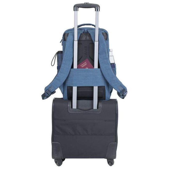 RivaCase 8365 Biscayne Zaino per Laptop fino a 17,3'' con Scomparto Anti-furto e Porta USB Laterale colore Blu