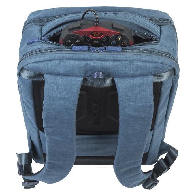 RivaCase 8365 Biscayne Zaino per Laptop fino a 17,3'' con Scomparto Anti-furto e Porta USB Laterale colore Blu
