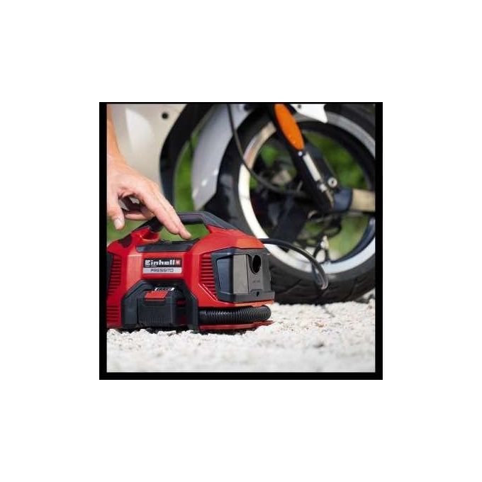 Einhell Compressore Ibrido Pressito 4020460 per Gonfiaggio Pneumatici e Materassi con Batteria e Cavo di Alimentazione