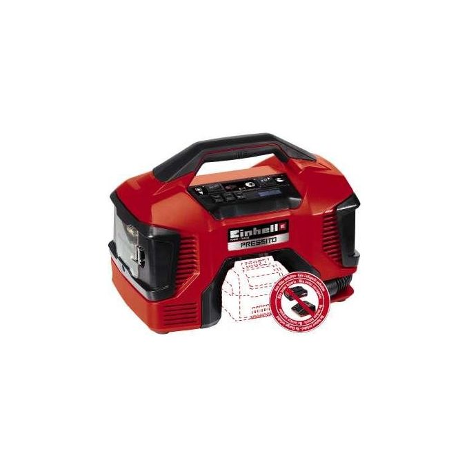 Einhell Compressore Ibrido Pressito 4020460 per Gonfiaggio Pneumatici e Materassi con Batteria e Cavo di Alimentazione