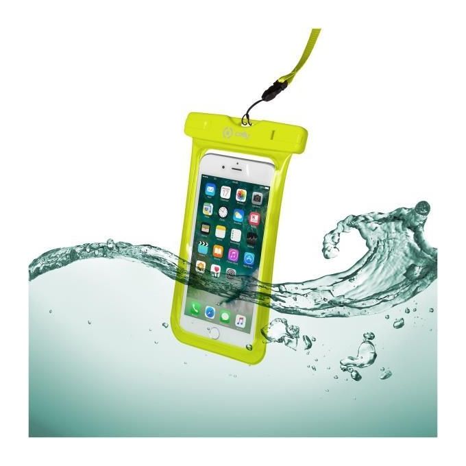 Celly Splash Bag Custodia Impermeabile per Smartphone fino a 6,2'' Giallo