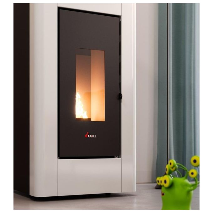 CADEL 8053859015697 Prince Stufa a pellet 10 5 kW Classe A+ con controllo app e programmazione colore Titanio