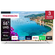 Thomson 55UA5S13W Smart TV 55'' 4K Ultra HD LED Android TV 11 Dolby Vision Dolby Atmos Wi-Fi colore Bianco