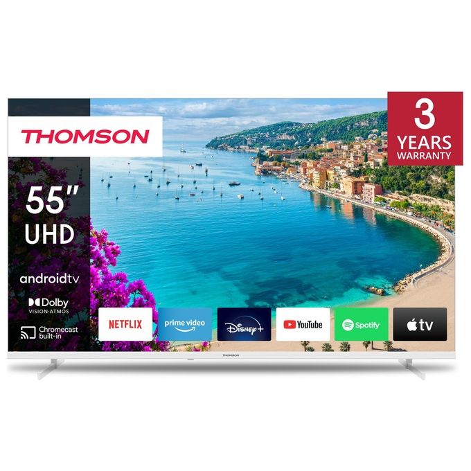 Thomson 55UA5S13W Smart TV 55'' 4K Ultra HD LED Android TV 11 Dolby Vision Dolby Atmos Wi-Fi colore Bianco
