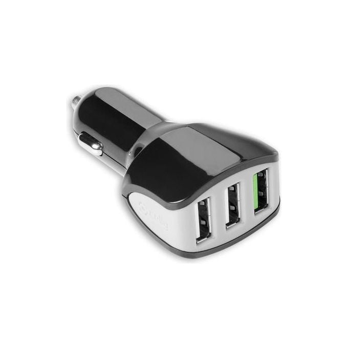 Celly CC3USBTURBOBK Caricabatteria da Auto Turbo 3 Usb 4,4A Nero