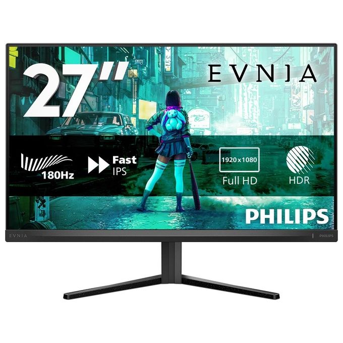 Philips 27M2N3200S-00 Evnia Monitor Gaming 27'' Full HD 1920x1080 Fast IPS 165Hz 4ms FreeSync Premium G-SYNC colore Nero