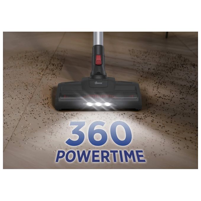 Hoover HF122RH 011 H-Free 100 Aspirapolvere Scopa Senza Filo Ciclonica Senza Sacchetto 0.9 L 170 W autonomia 40 min colore Argento Rosso