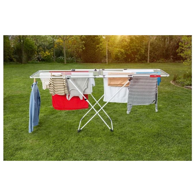 Vileda 157245 Doble Stendibiancheria Estensibile Doppio 22 m con Ruote colore Bianco