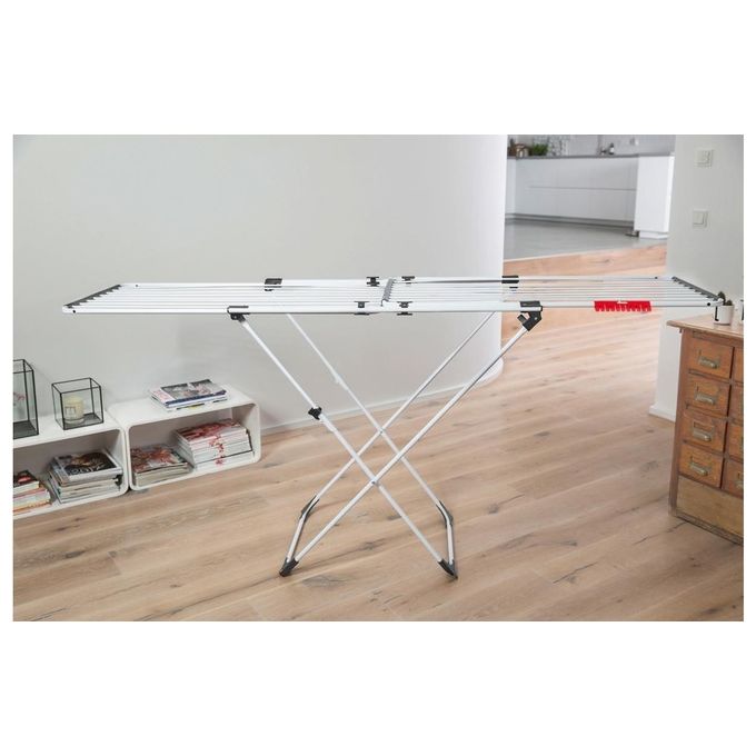 Vileda 157245 Doble Stendibiancheria Estensibile Doppio 22 m con Ruote colore Bianco