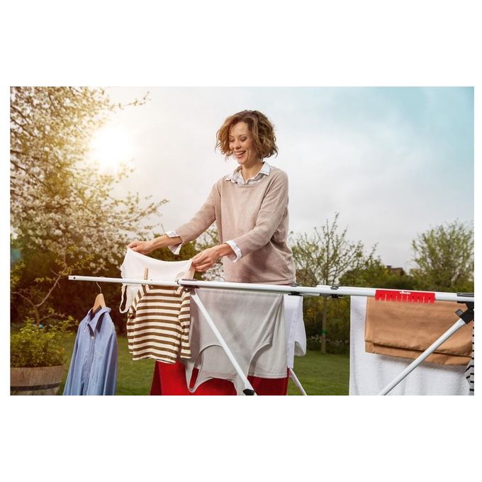 Vileda 157245 Doble Stendibiancheria Estensibile Doppio 22 m con Ruote colore Bianco