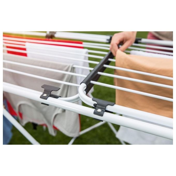 Vileda 157245 Doble Stendibiancheria Estensibile Doppio 22 m con Ruote colore Bianco