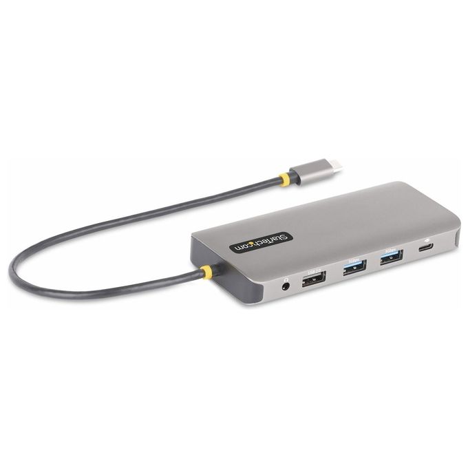 StarTech 154B-USBC-MULTIPORT Adattatore multiporta USB-C Triplo 4K 2x DisplayPort 1.4 HDMI 2.0b 4x USB-A 100W PD GbE Lettore SD MicroSD colore Grigio