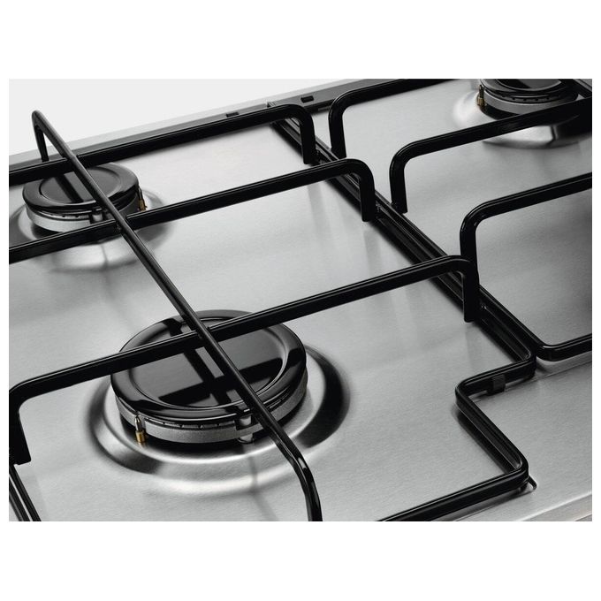 Electrolux EGS6434X Slim Profile 2.0 Piano cottura Gas 60 cm 4 fuochi Comandi Frontali Accensione Elettrica colore Acciaio Inox