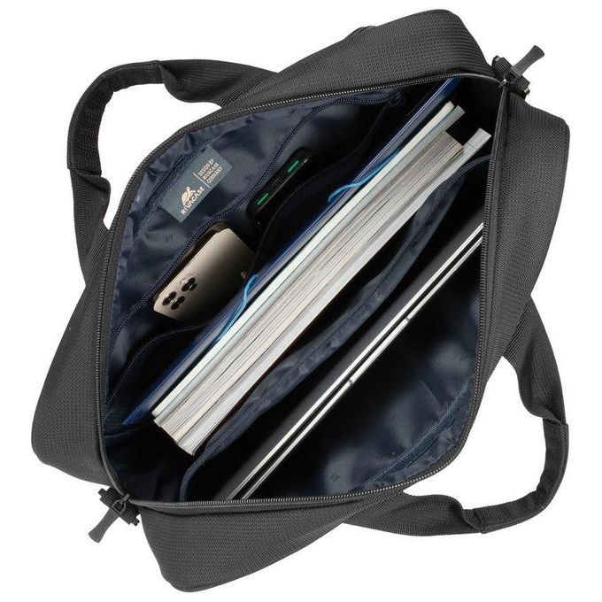 Rivacase 4260709012513 Tegel ECO Borsa Toploader per Laptop 14'' con Scomparto Imbottito e Tracolla Regolabile colore Nero