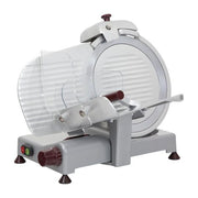RGV Luxury Italia 300 ES - Affettatrice a gravita', lama 30 cm, potenza 180 W, spessore regolabile 1,4-1,6 cm, lama in acciaio cromato duro, sicurezza Easy Clean, Grigio-Alluminio