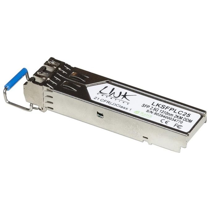 Link Modulo Minigbic Sfp Singlemode lc Duplex 1000base-sx 1310nm 2,488gbps 2Km Compatibile Hp