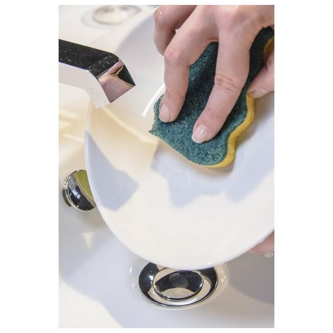 Vileda Spugnetta da Cucina Mediamente Abrasiva Cellulosa Super-assorbente Trattamento Antibatterico sul lato in Fibra Verde Forma Ergonomica 2 Pezzi