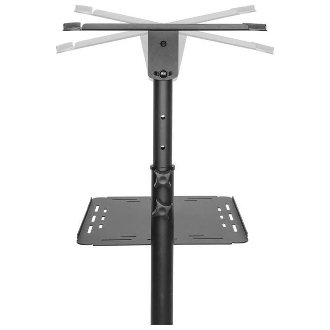 Techly 362145 Carrello per Proiettore Regolabile con 2 Mensole Altezza 950 1450 mm Inclinazione ±12° Portata 10 Kg colore Nero