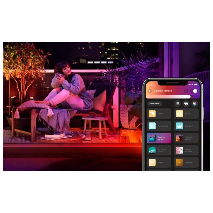 Philips Lighting Hue White And Color Calla Palo da Esterno Estensione Integrata 8W Nero