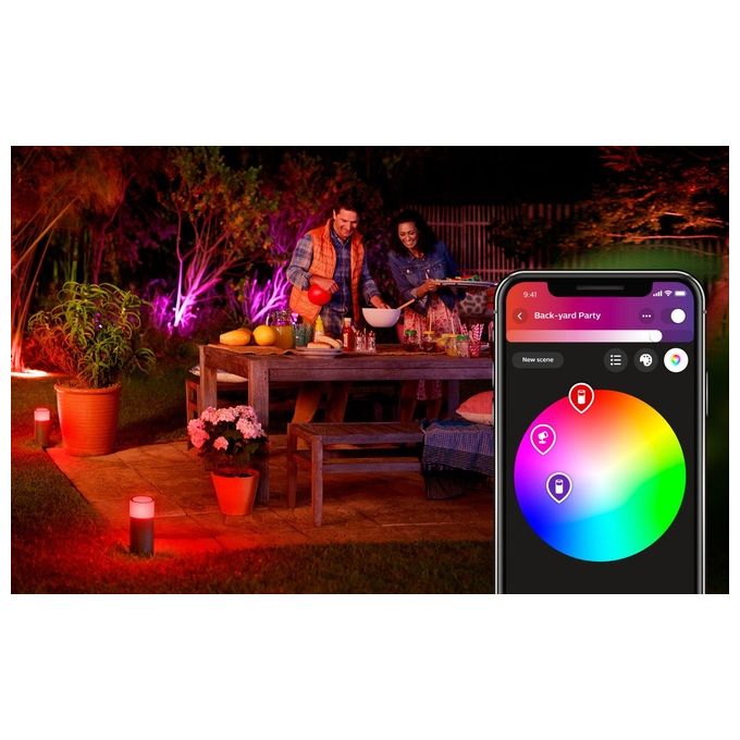 Philips Lighting Hue White And Color Calla Palo da Esterno Estensione Integrata 8W Nero