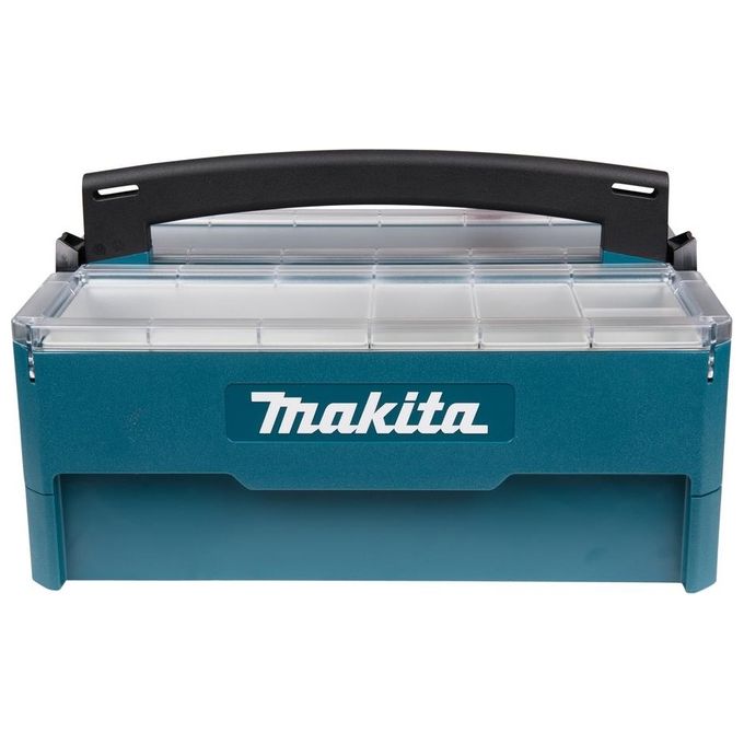 Makita P-84137 Cassetta degli attrezzi pieghevole impilabile con sistema MAKPAC con 5 inserti rimovibili colore Blu