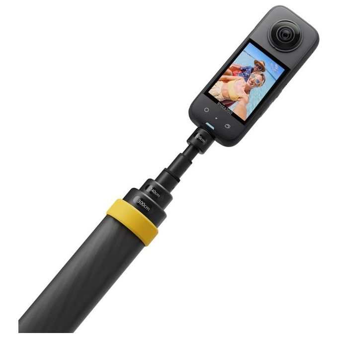Insta360 DINEESS-B Extended Edition Selfie Stick Telescopico Fibra di Carbonio 36cm 3m 10 Sezioni colore Nero