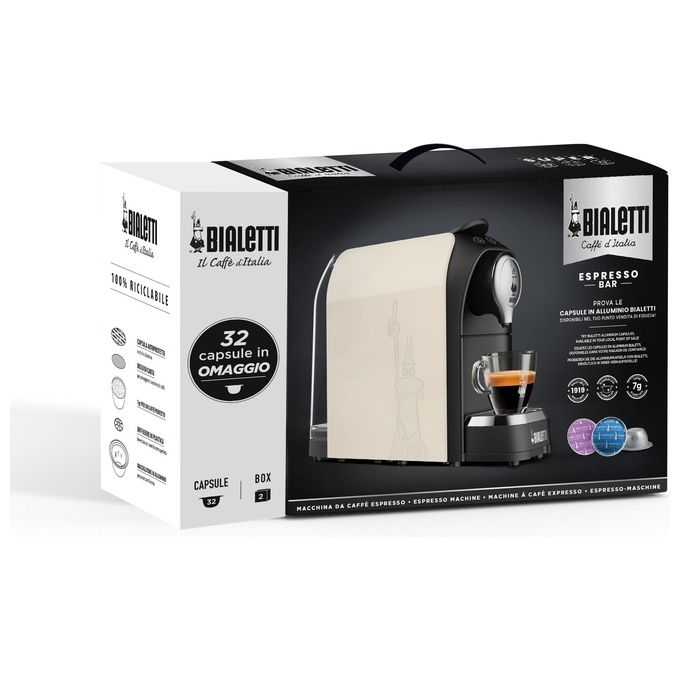 Bialetti 098150521 Super Macchina da caffe' Capsule 0.7 L 20 bar 1200W Spegnimento Automatico colore Bianco