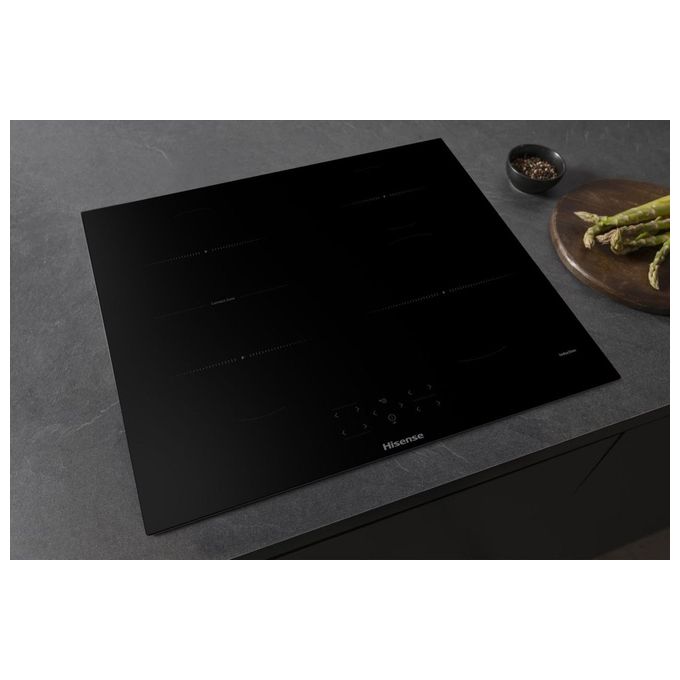 Hisense HI6421BSC Piano cottura a induzione 60 cm 4 zone Super Zone 23 cm Controllo Touch 7200 W colore Nero