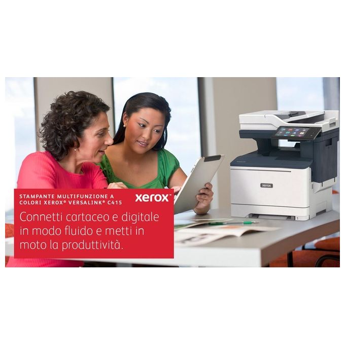 Xerox C415V_DN VersaLink Stampante Multifunzione Laser Colore A4 40 ppm Fronte Retro 2 Vassoi 251 Fogli colore Grigio