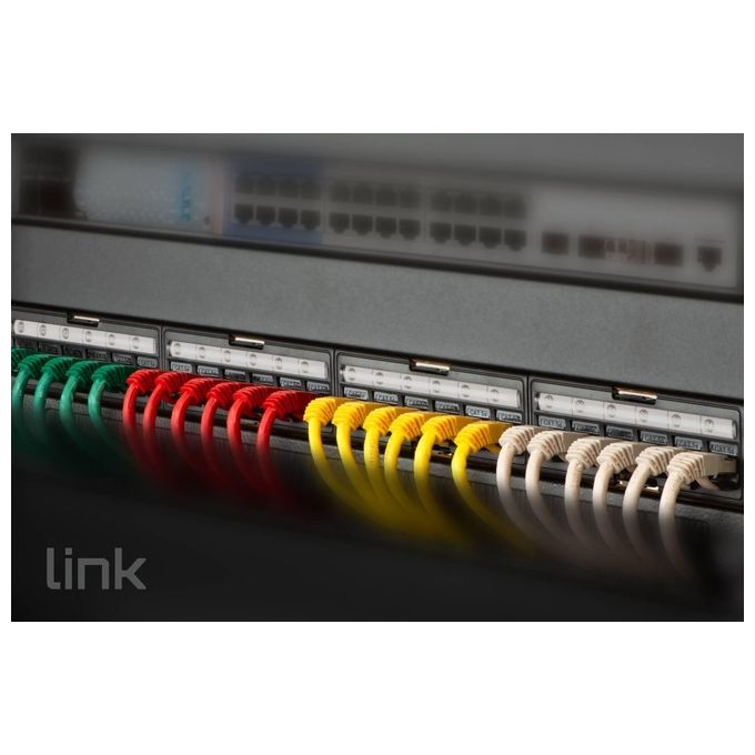 Link Pannello Patch Vuoto in Metallo con Frame Removibili con Barra Supporto Posteriore per Connettori Schermati con Presa a Terra