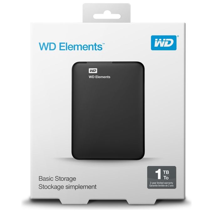 Wd Elements 1000gb Hard disk esterno portatile Usb 3.0 2,5'' Nero