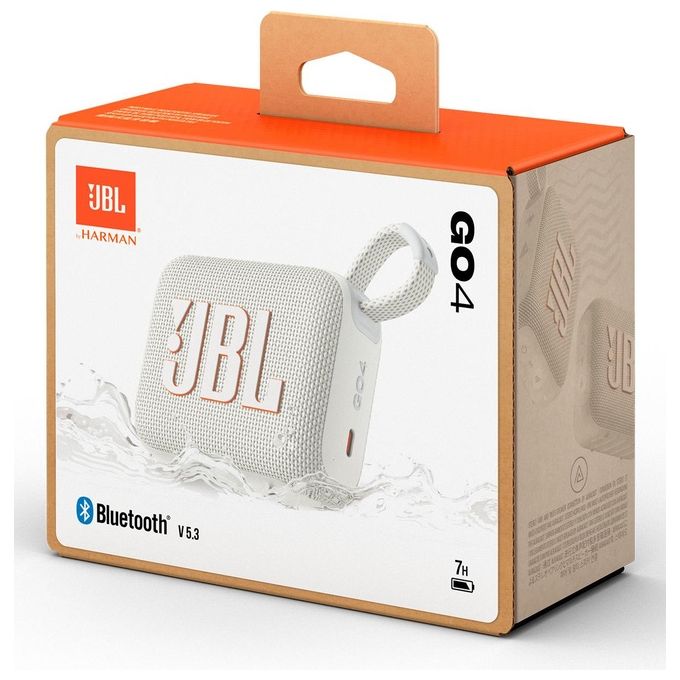 JBL JBLGO4WHT GO 4 Altoparlante Portatile Bluetooth Waterproof IP67 7 h di Autonomia 4,2 W colore Bianco
