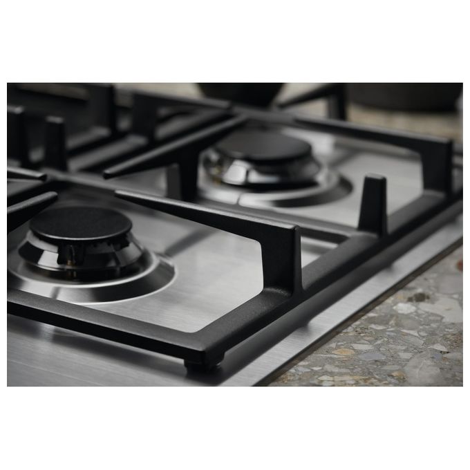 Electrolux KGU64361Z Piano cottura a gas Ultraflat 4 fuochi 1 bruciatore Wok multicorona Griglie in ghisa 60 cm Inox Antimpronta