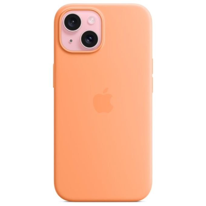 Apple MT0W3ZM-A Custodia in Silicone con MagSafe per iPhone 15 Protezione Anticaduta e Antigraffio Ricarica Wireless Compatibile colore Orange Sorbet