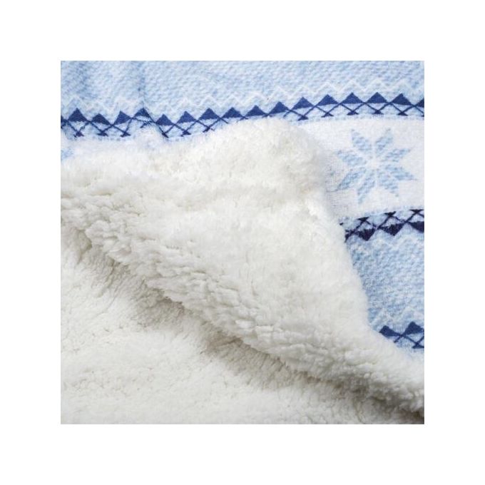Macom 943 Morby Plaid Coperta Riscaldabile con Tasca per i Piedi 160 W 9 Temperature Timer 120x180 cm colore Blu Bianco