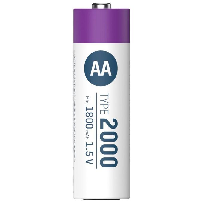 Ansmann Lithium Akku Mignon AA 1800mAh  Cable 4 Pezzi