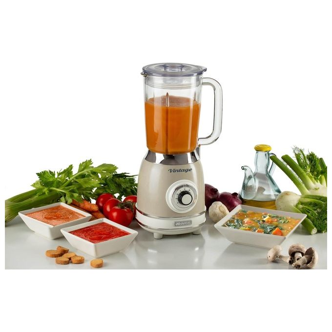 Ariete 00C058303AR0 Vintage Frullatore da tavolo 1,5 L 4 Lame Acciaio Inox 4 Velocita' Pulse 1000 W colore Beige