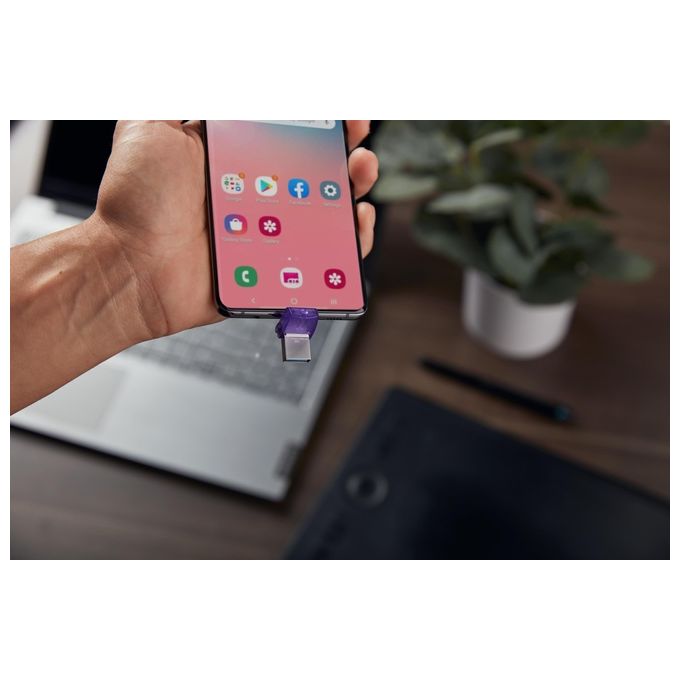 Kingston Technology DataTraveler microDuo 3C Chiavetta USB 256Gb Acciaio Inossidabile-Porpora