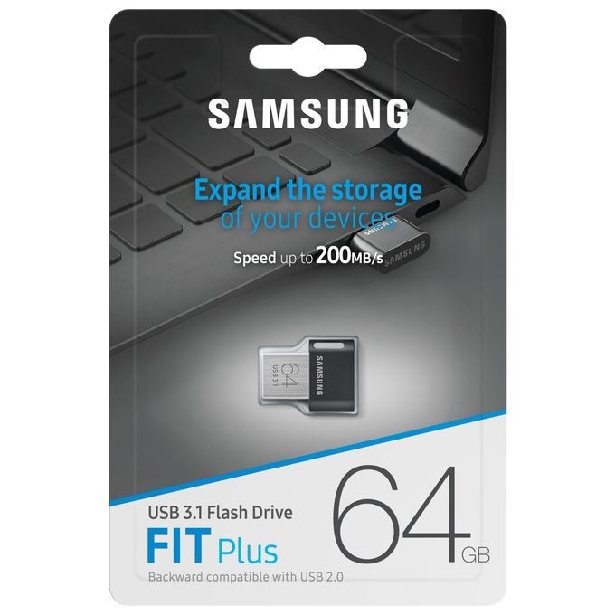 Samsung Fit Plus Chiavetta Usb 64Gb Usb Tipo A 3.2 Gen 1 Grigio-Argento